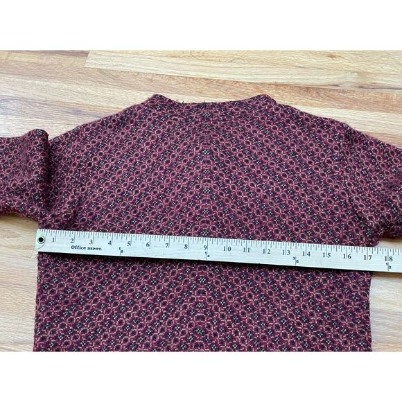 Janiya Women's Dress Sweater Boho Tunic Red Knit Long Sleeve Tribal Aztec Cozy - Picture 5 of 8